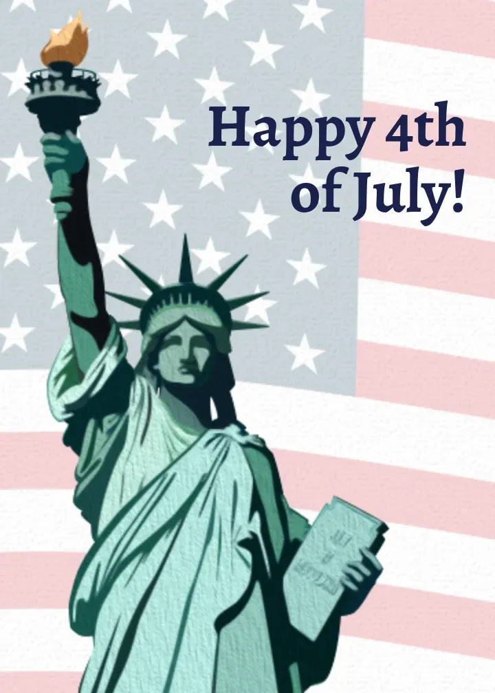 Retro Statue of Liberty card front