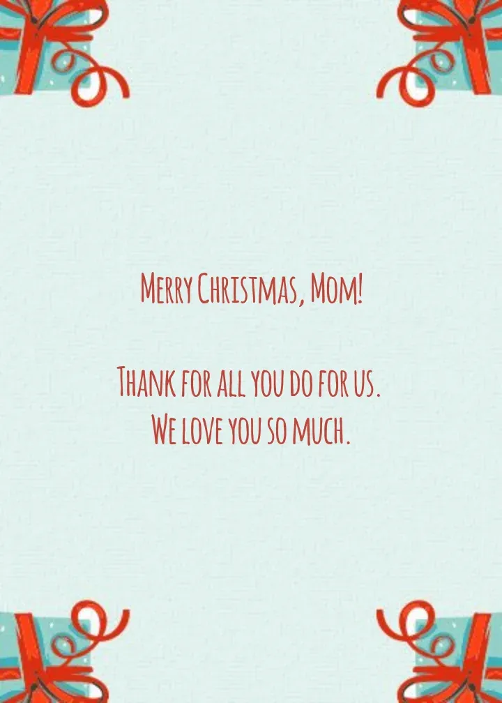 You Make Christmas Special, Mom! card inside right