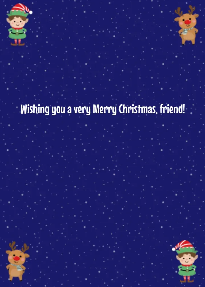 Merry Christmas, Friends card inside right
