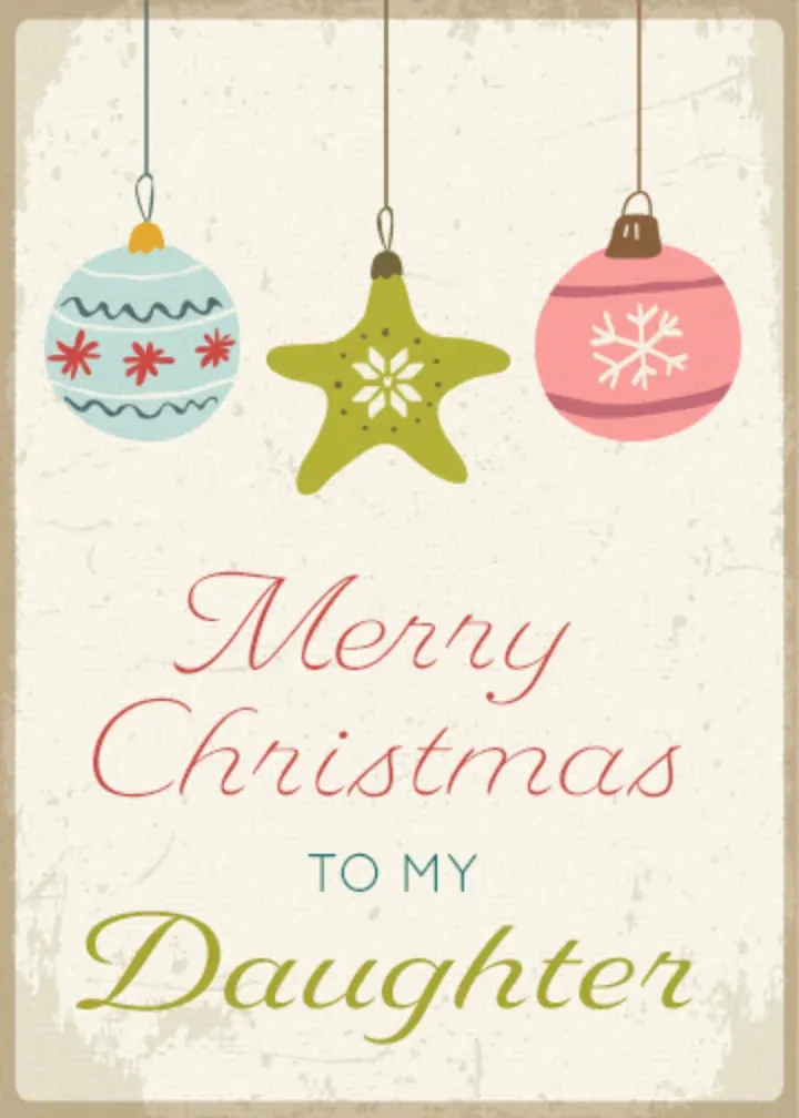 Merry Christmas to my Daughter card front