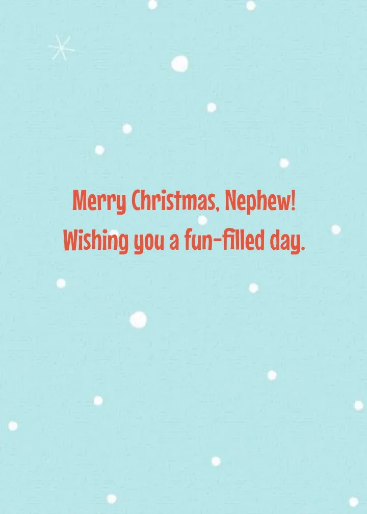 Merry Christmas to my Nephew card inside right