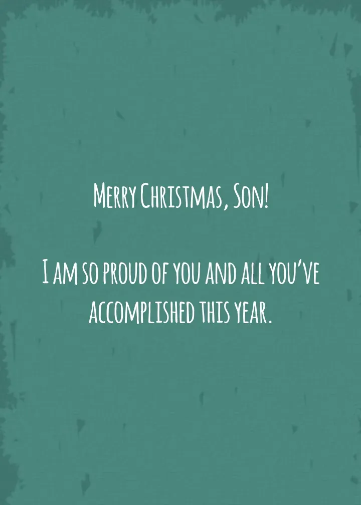 Merry Christmas to my Son card inside right