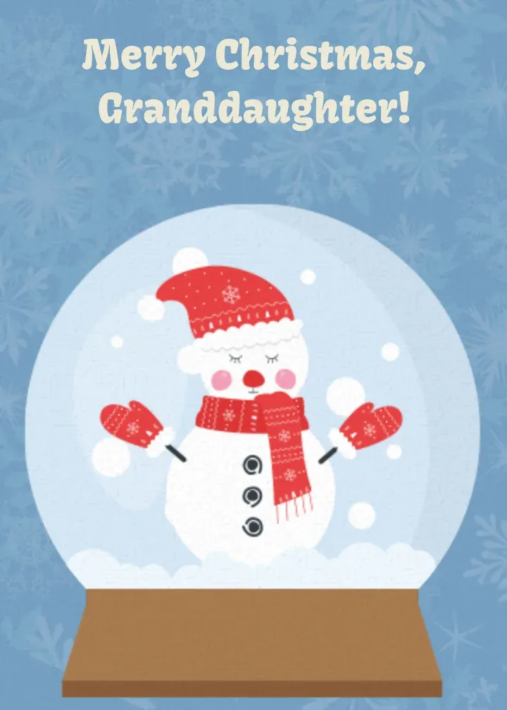 Granddaughter Snowglobe card front