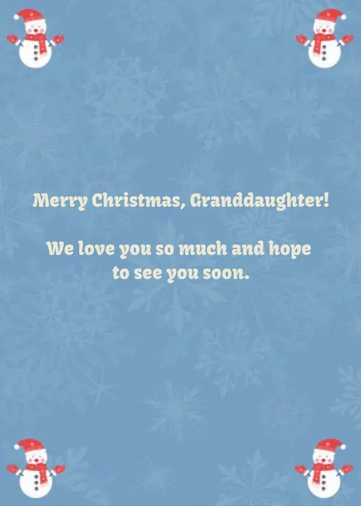 Granddaughter Snowglobe card inside right