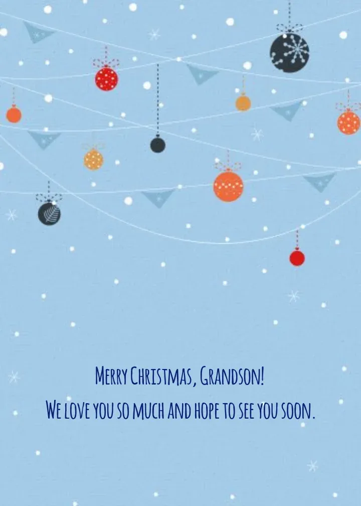 Merry Christmas to my Grandson card inside right