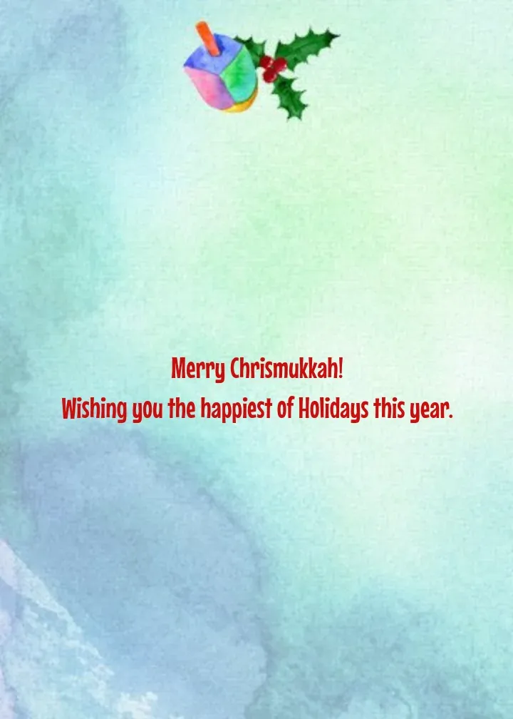 Watercolor Photo Chrismukkah card inside right