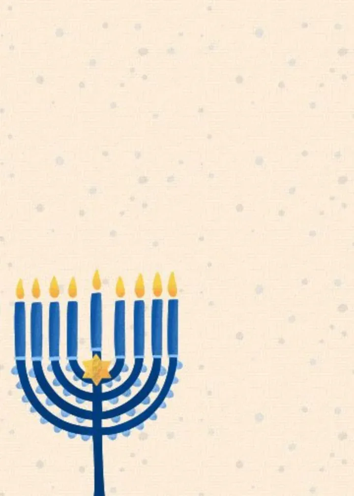 Happy Hanukkah Watercolor card inside left