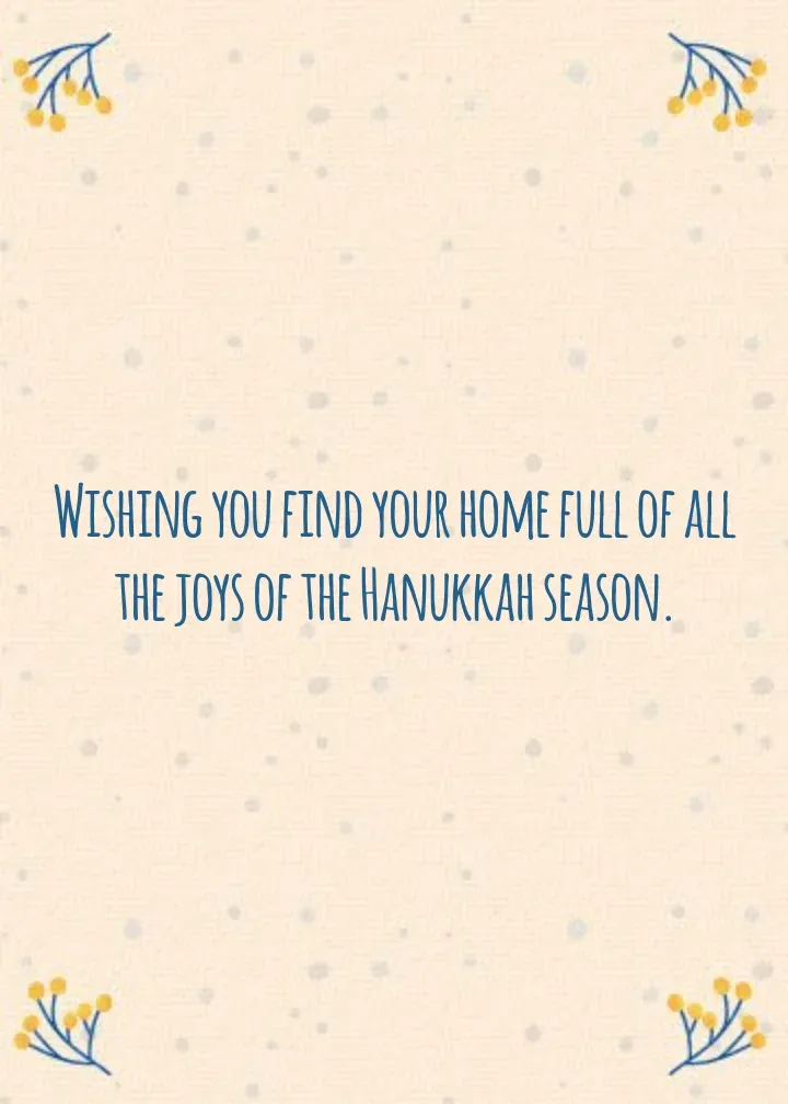 Happy Hanukkah Watercolor card inside right