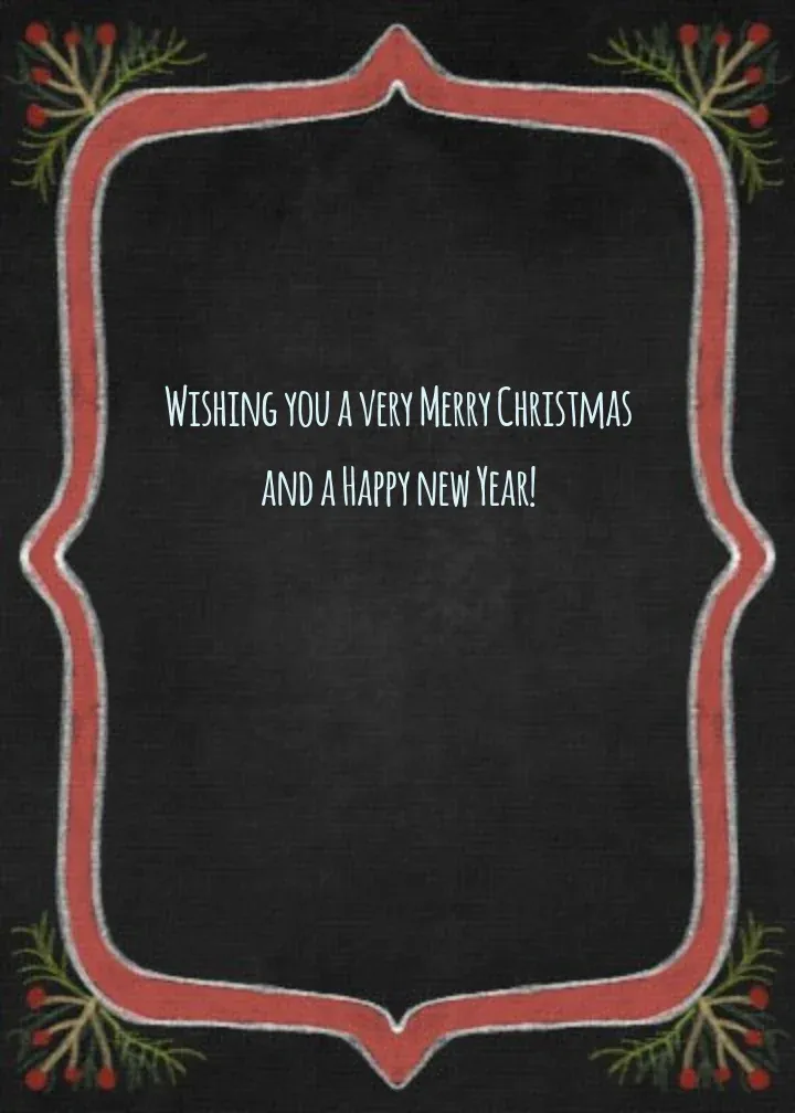 Festive Christmas Chalkboard card inside right