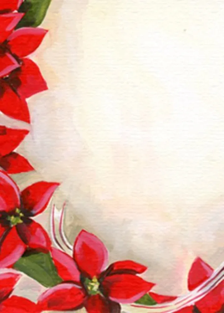 Teacher Poinsettia card inside left