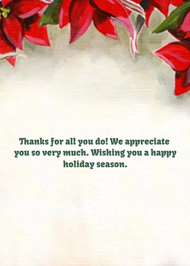 Teacher Poinsettia card inside right