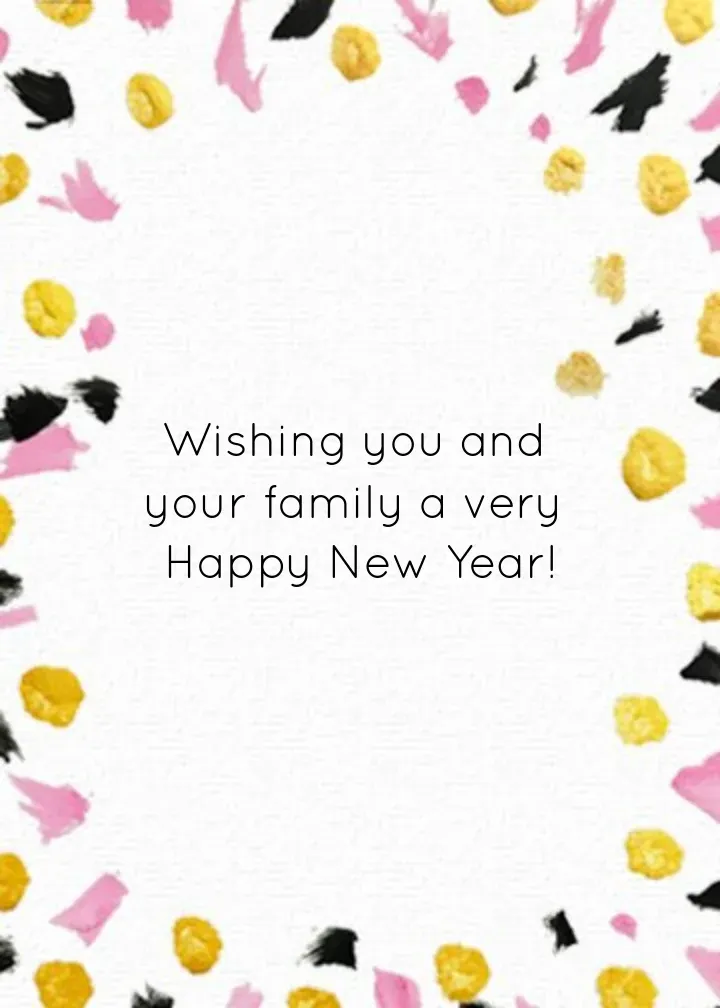 Pop Fizz Clink New Year card inside right