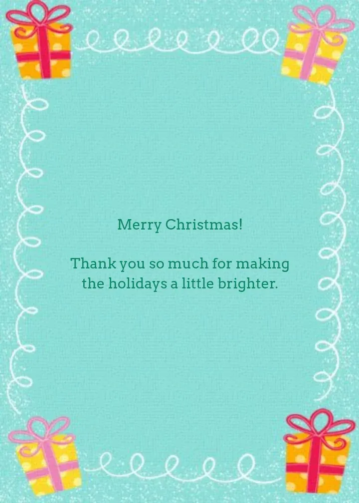 Merry Christmas From A Distance card inside right