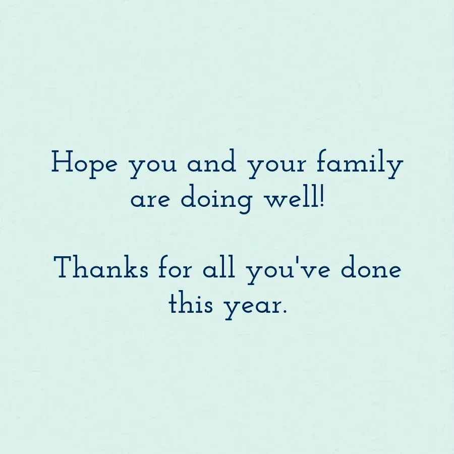 Stay Well Thank You card inside right