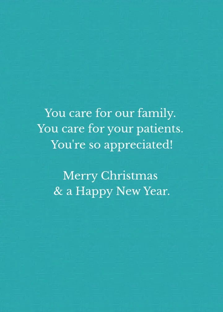 Nurse Thank You card inside right