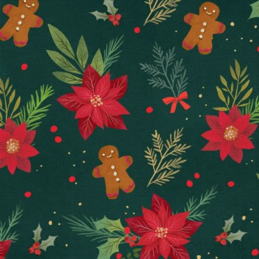 Festive Wreath Thank You card inside left