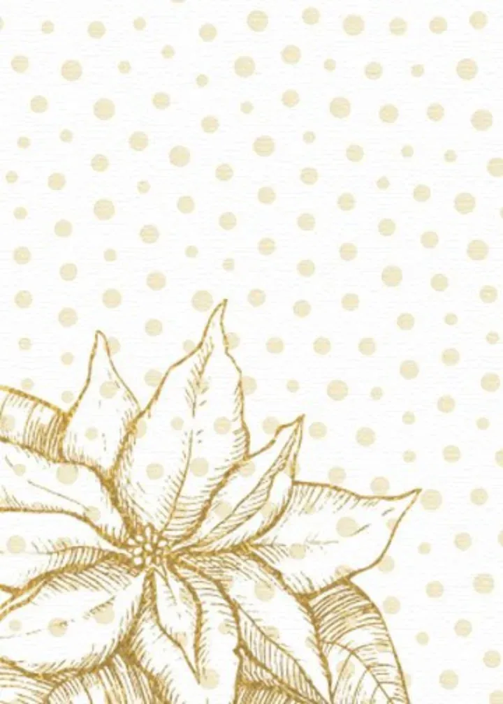 Gold Poinsettia Thank You card inside left