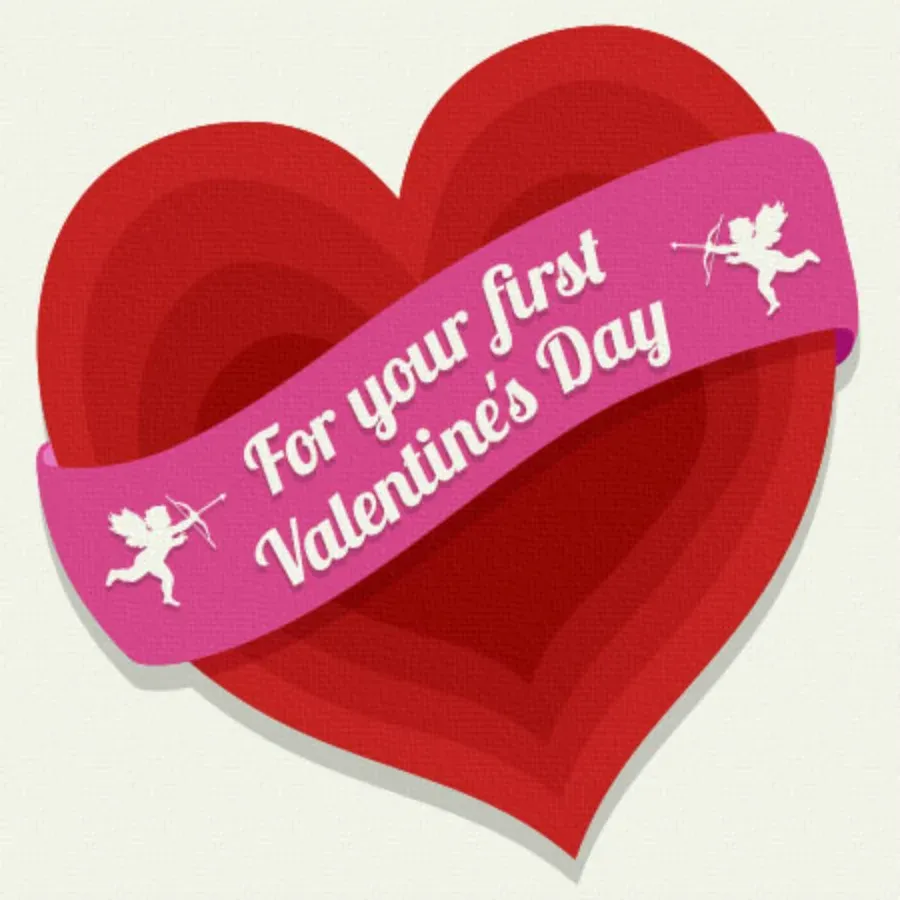 First Valentine's Day card front