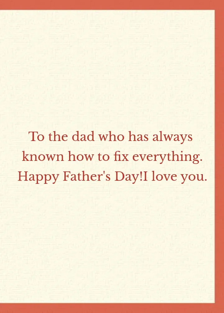 Father's Day Tools card inside right