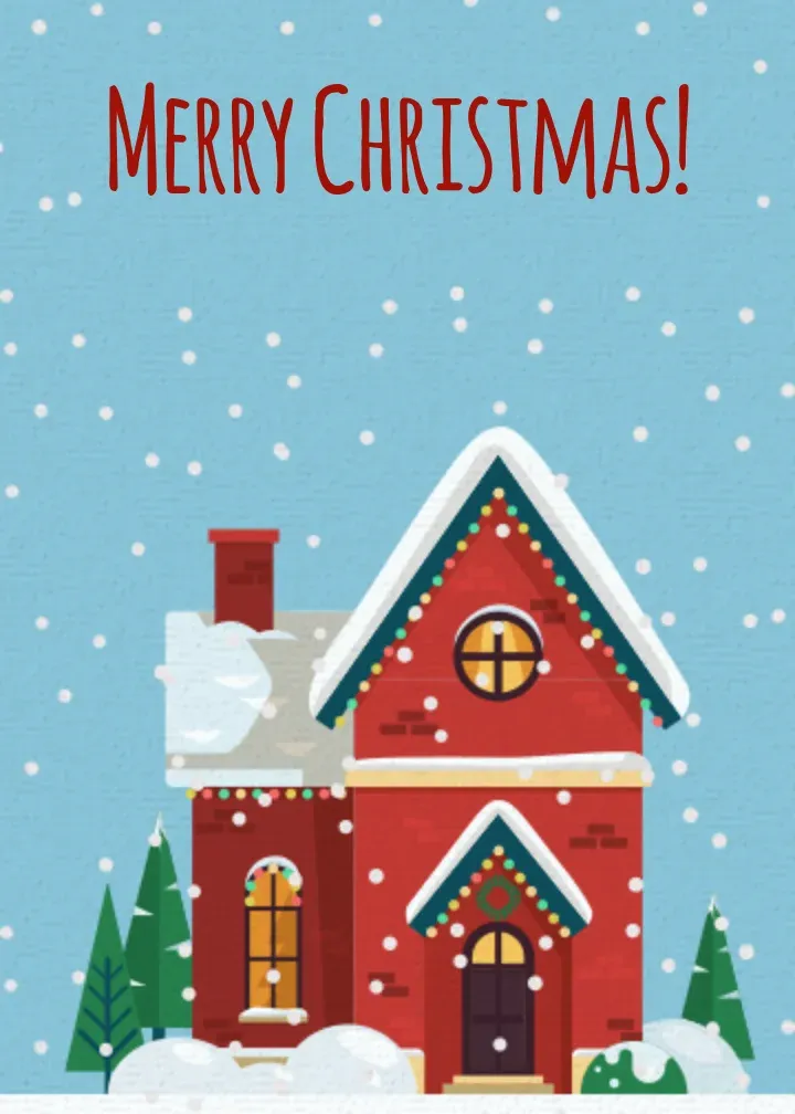 Winter House card front