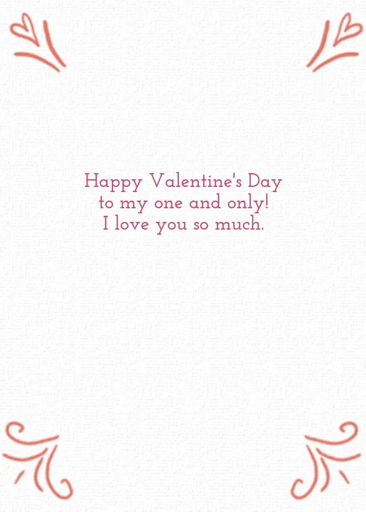 My One And Only card inside right