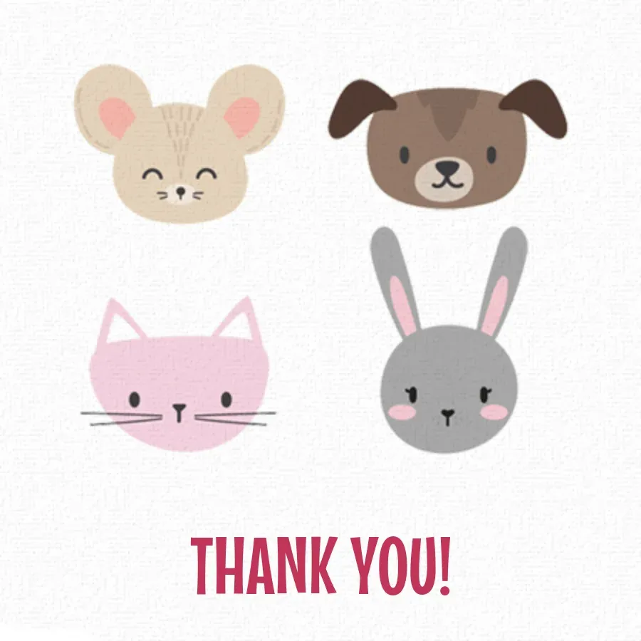 Pet Thanks card front