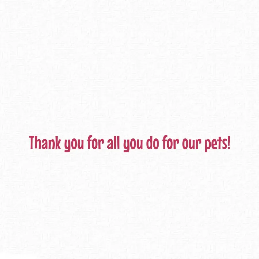 Pet Thanks card inside right