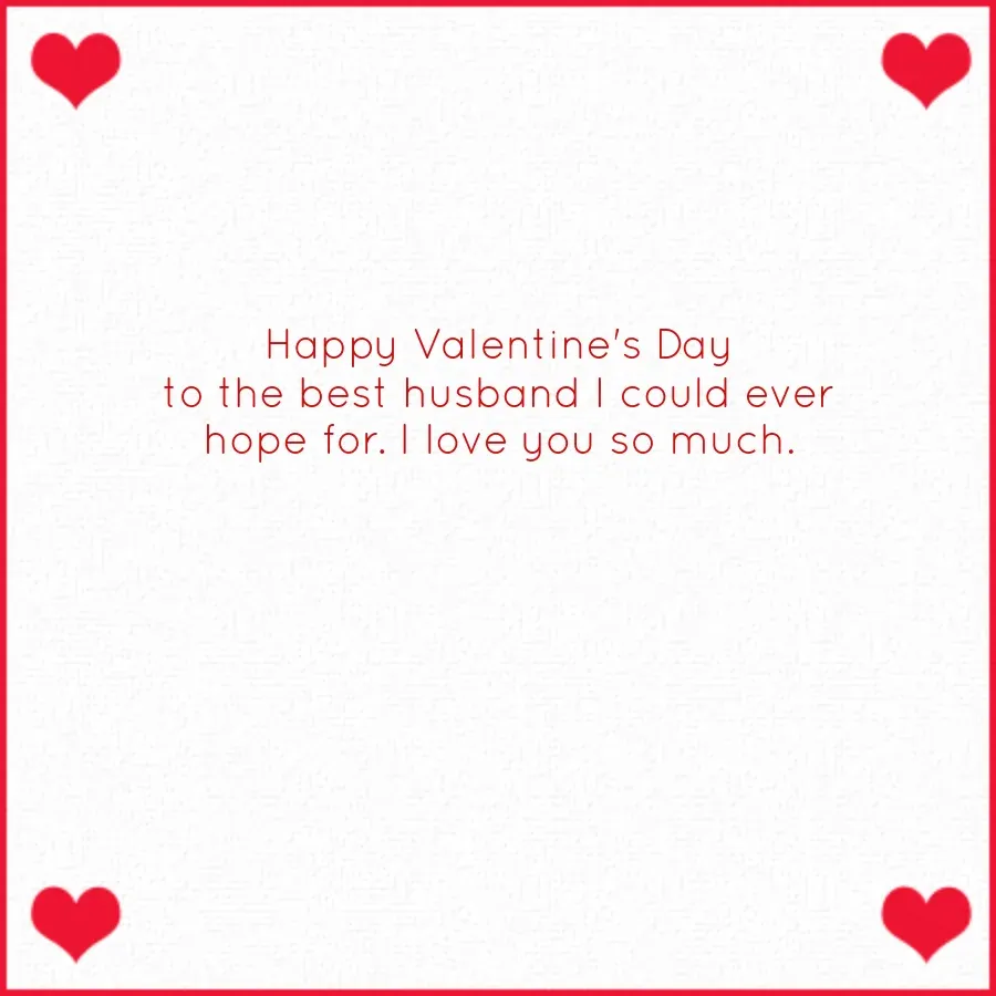 I Love Us Husband card inside right