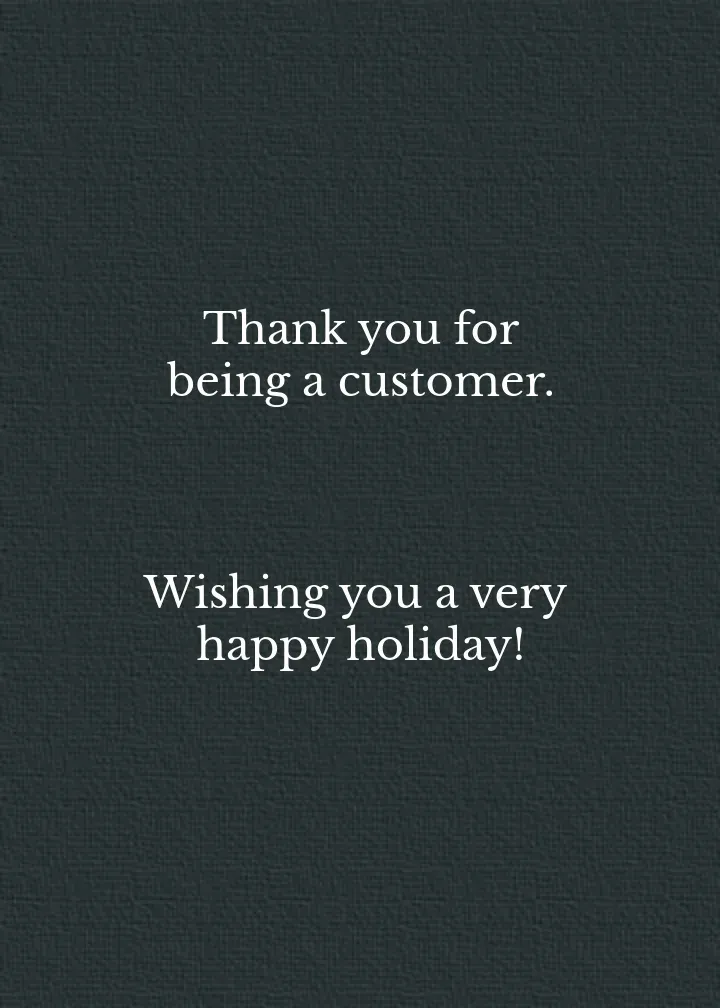 Business Holiday Bow Thanks card inside right