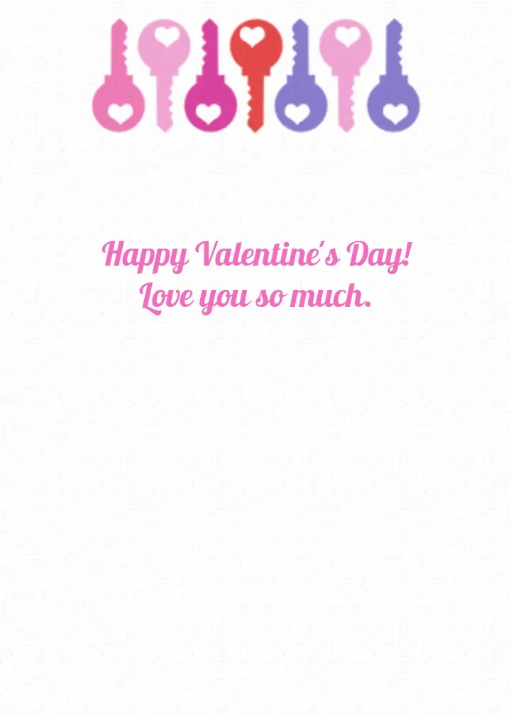 Key to My Heart card inside right