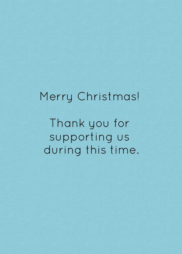 Thank You To Our Customers card inside right