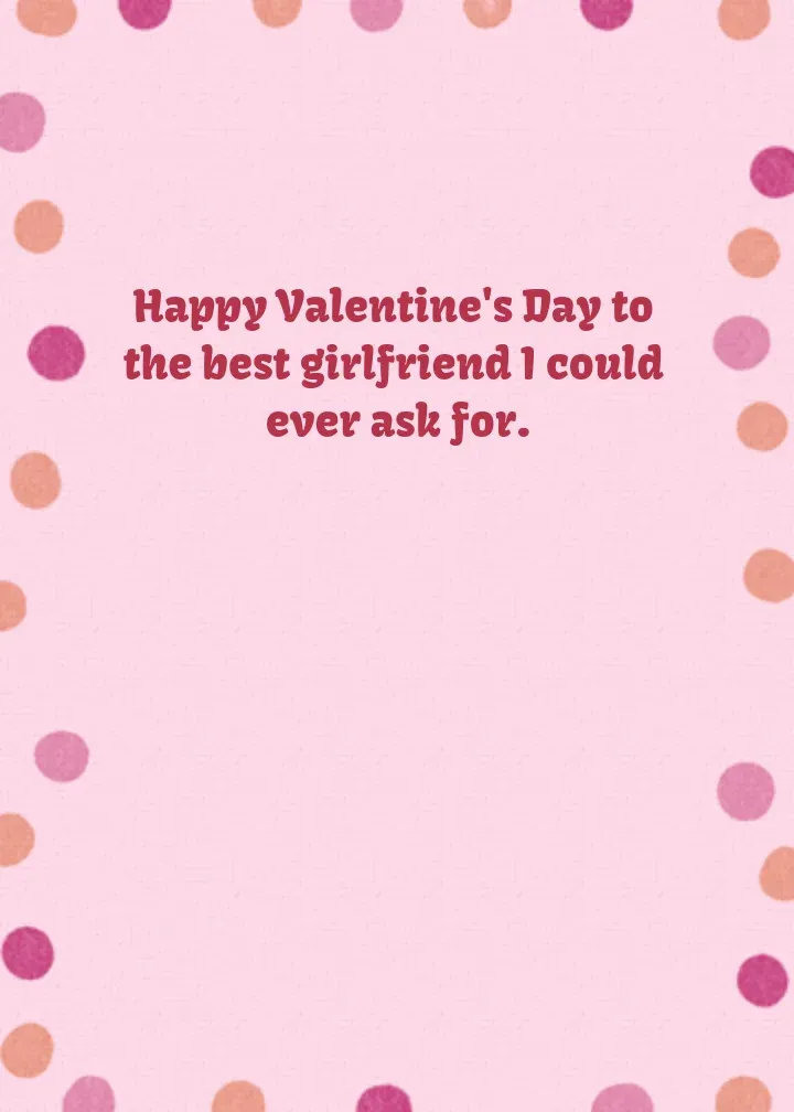 Girlfriend Valentine card inside right