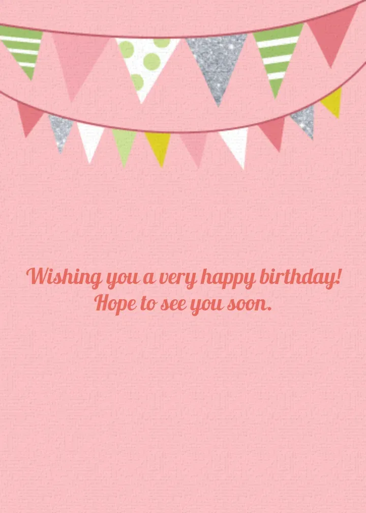 Springtime Birthday Cake card inside right