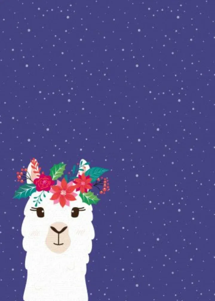 Whole Llama Thanks card inside left