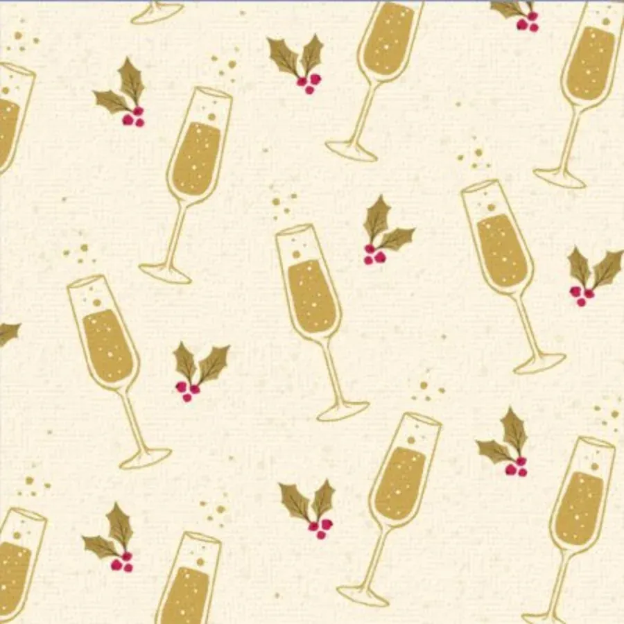 Holiday Toast Thanks card inside left