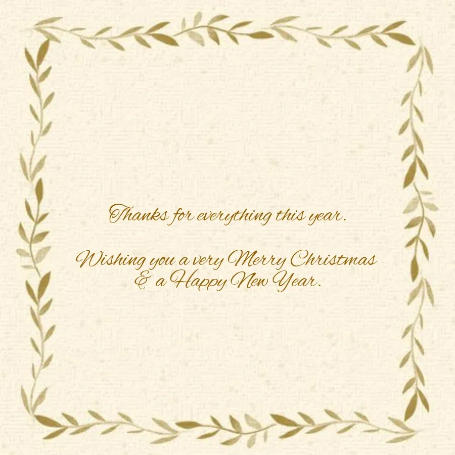 Holiday Toast Thanks card inside right