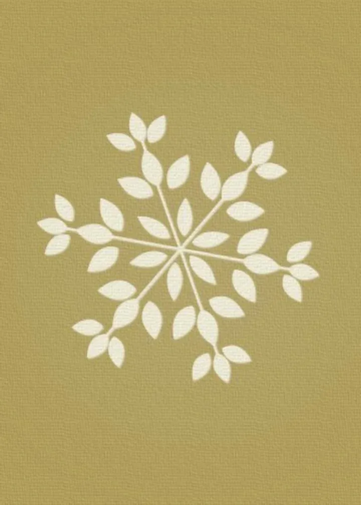 Gold Snowflake Thanks card inside left