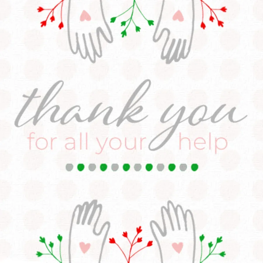 Holiday Thanks For Your Help card front
