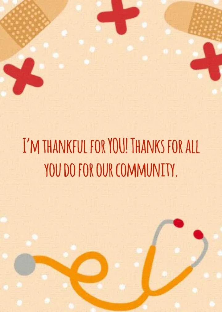 Medic Thankful For You card inside right