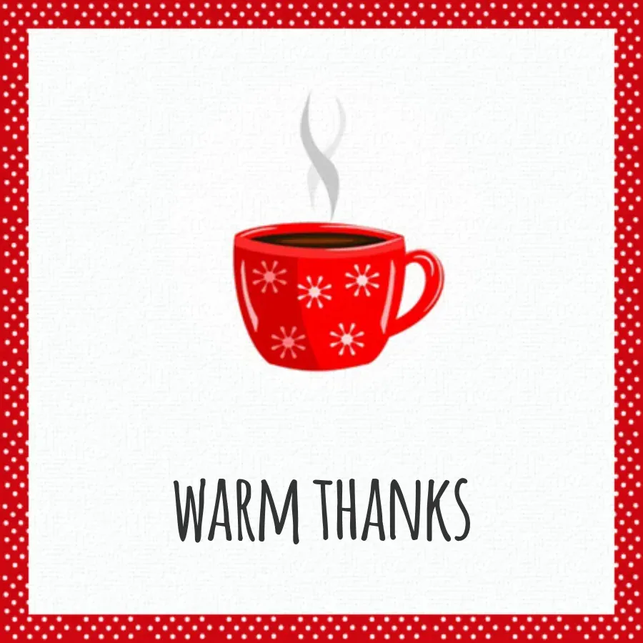 Cozy Holiday Thanks card front