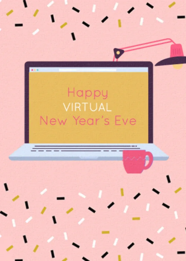 Virtual New Year's Eve card front
