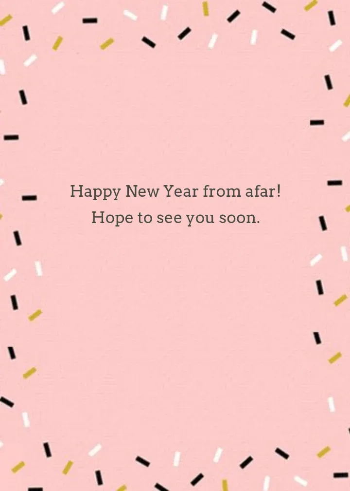Virtual New Year's Eve card inside right