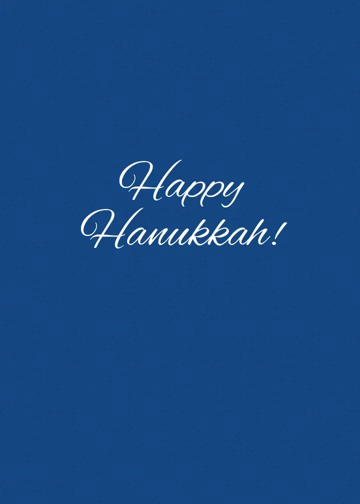 Blue Hanukkah Photo Frame card inside right