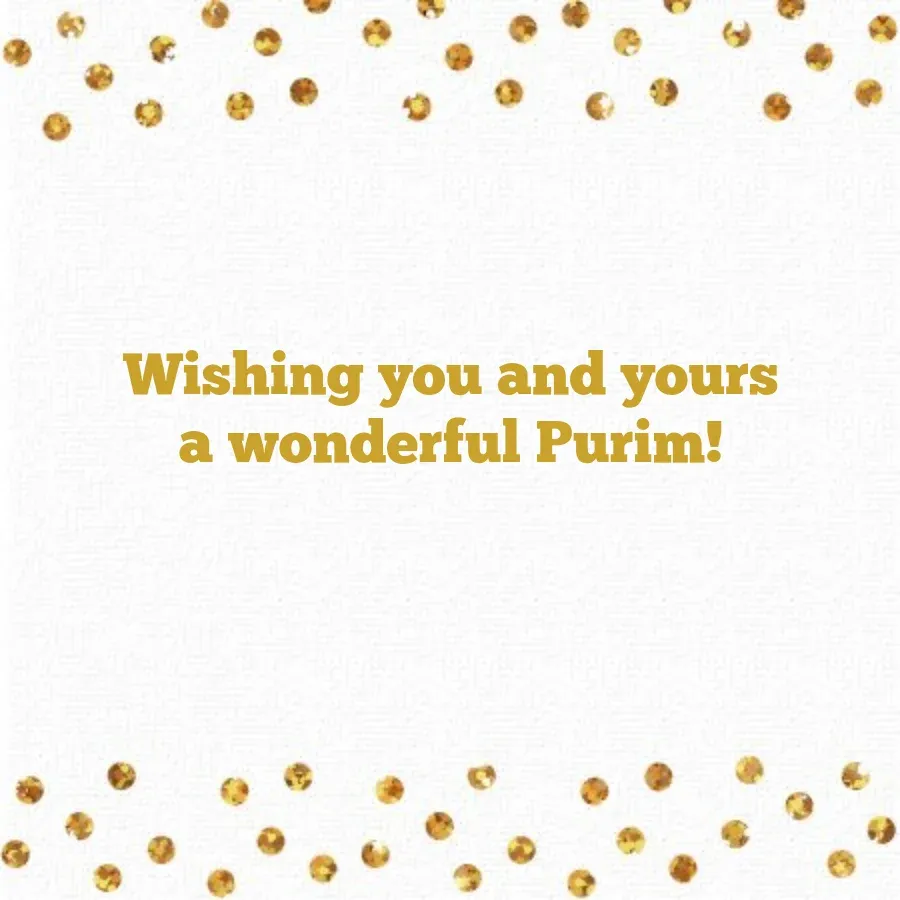 Golden Purim Mask card inside right