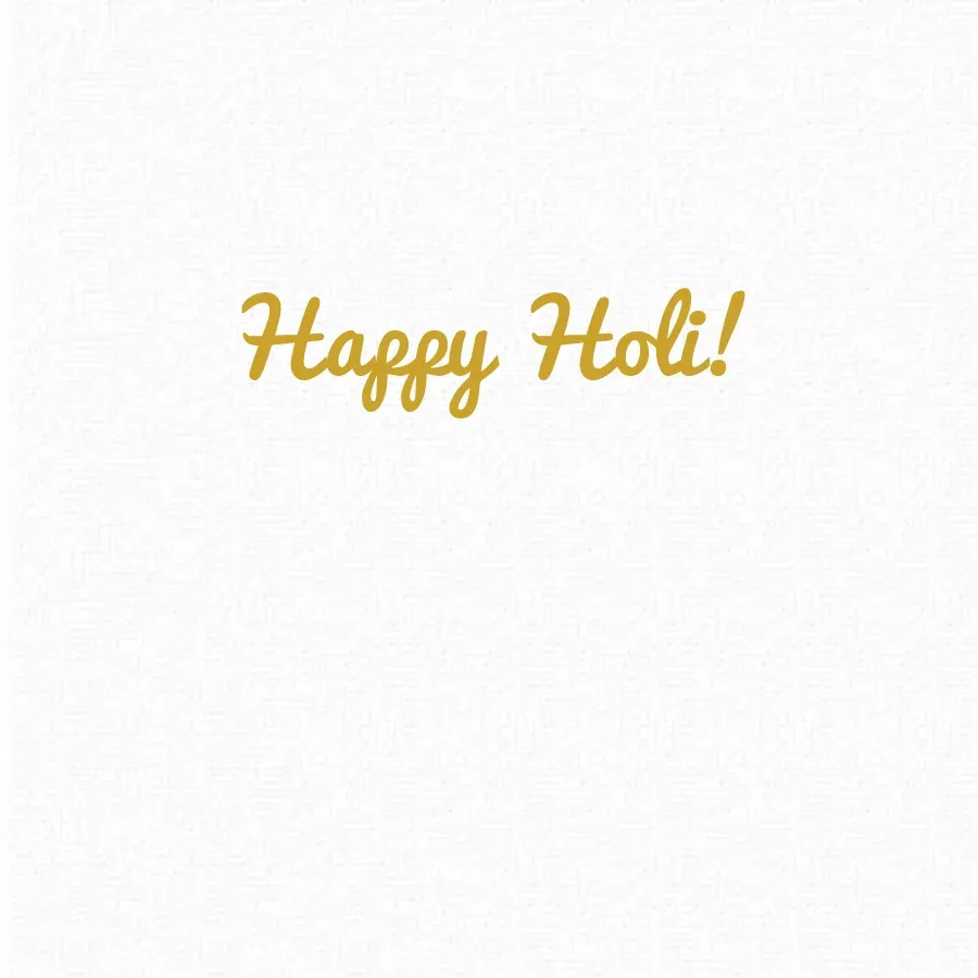 Gold Holi Wishes card inside right