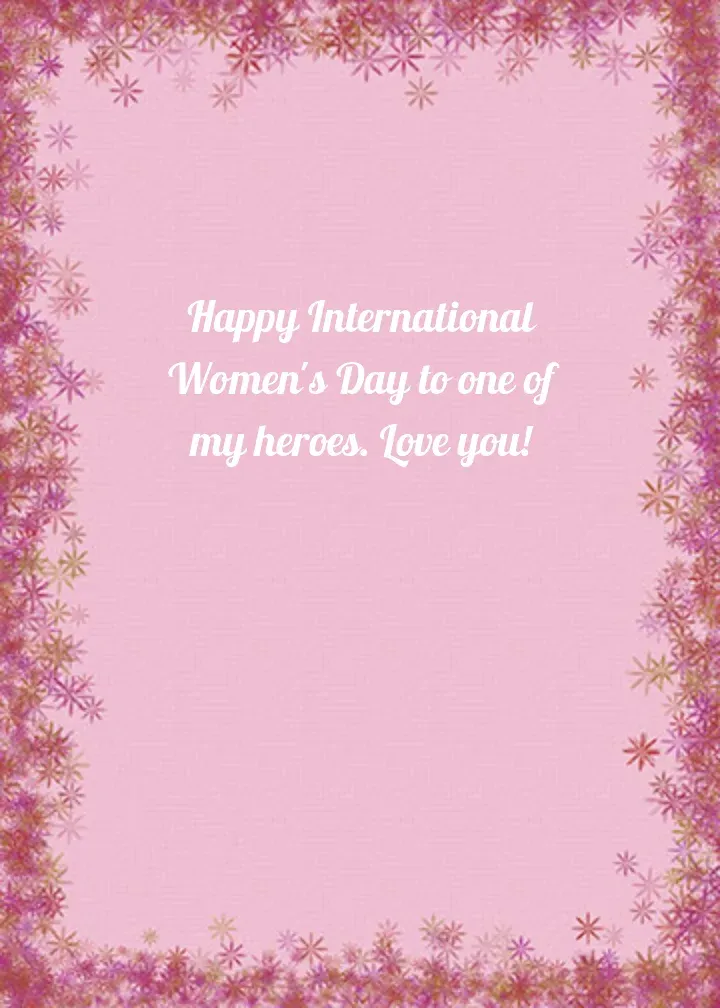 Hero Women's Day card inside right