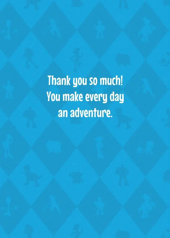 Toy Story Birthday Thanks card inside right