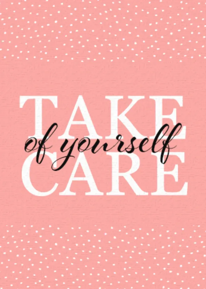 Take Care of Yourself Polka Dots card front