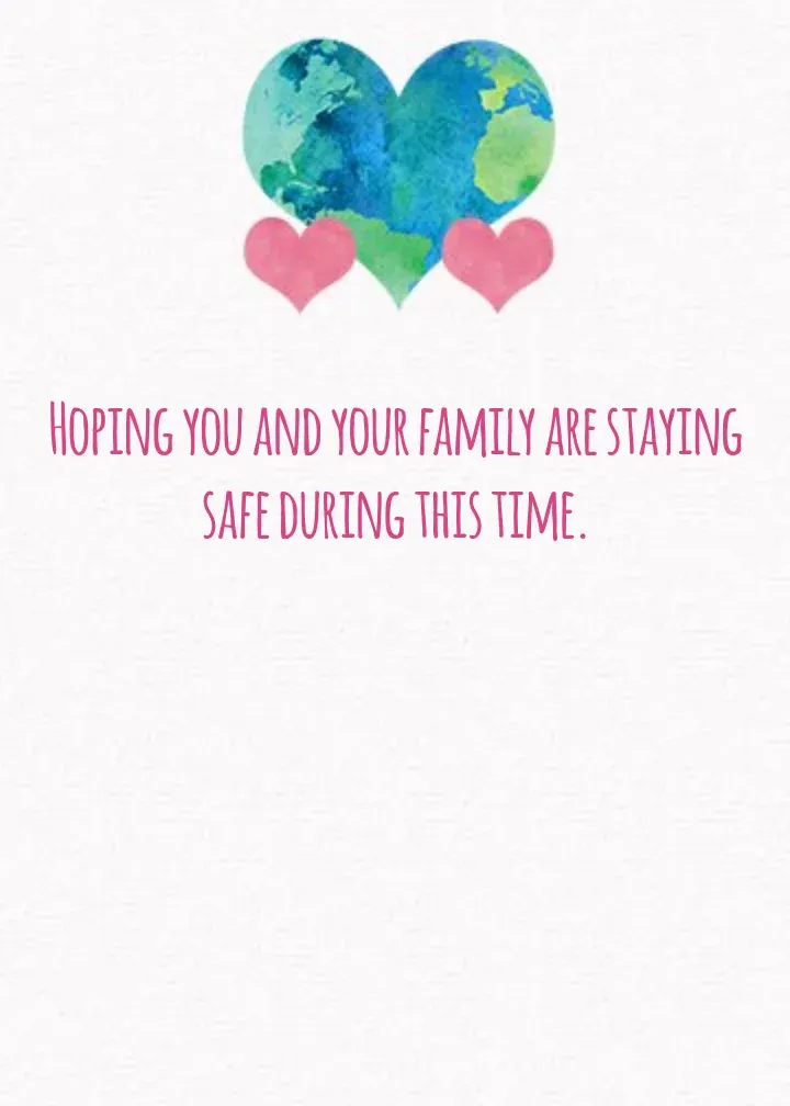 Stay Safe Earth card inside right