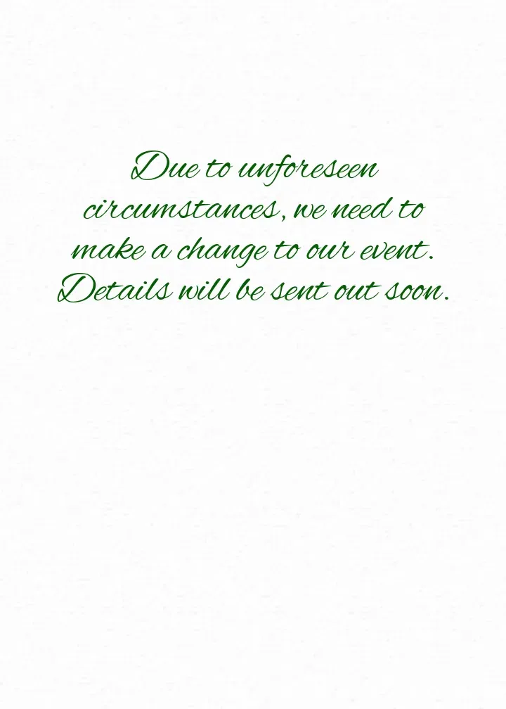 Change of Plans card inside right